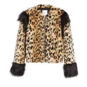 Women’s Nordstrom Leith brand leopard coat